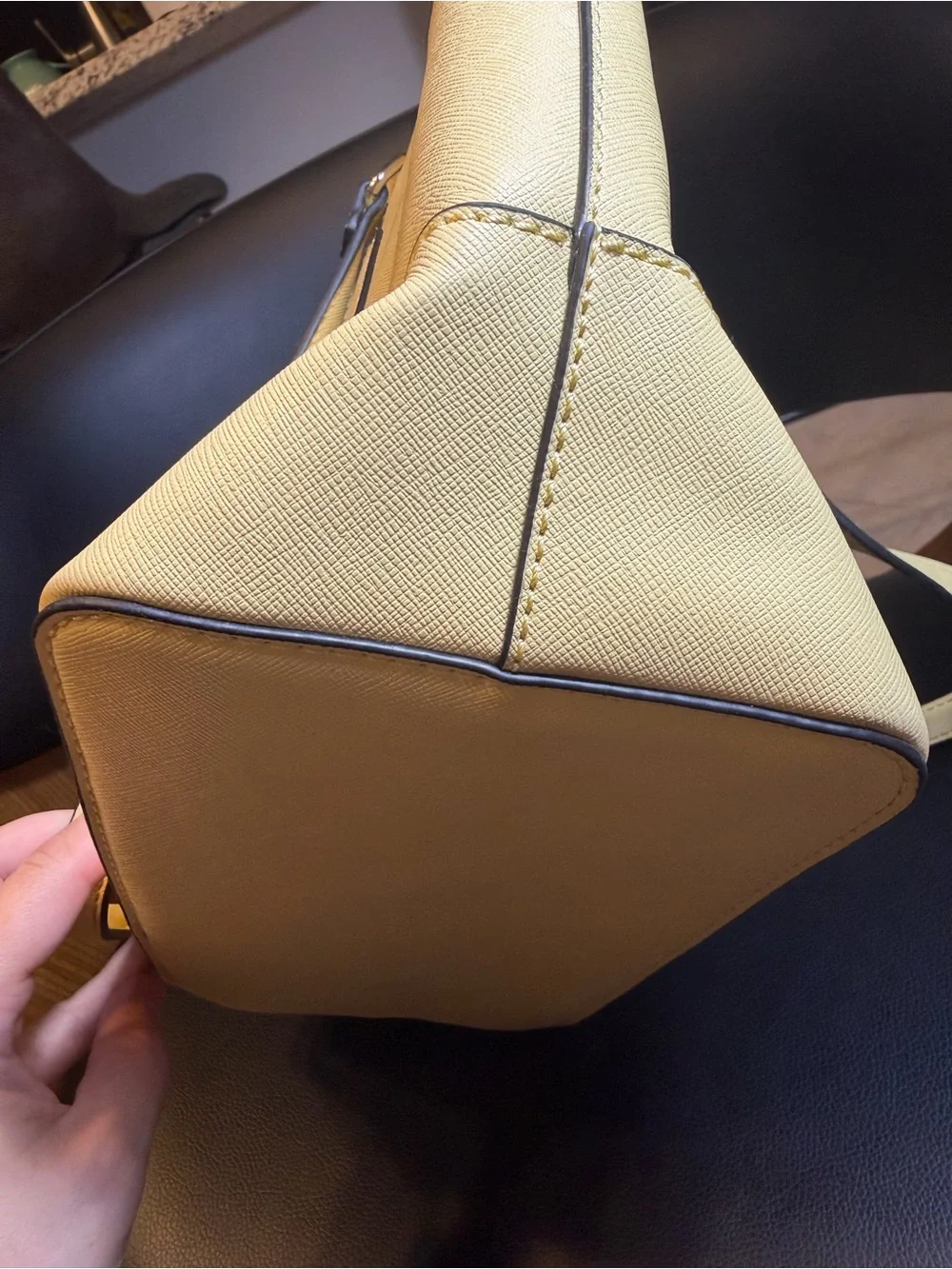 GUESS Los Angeles Yellow Tote with Gold Accent Charm